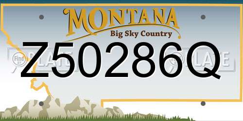 Z50286Q Montana License Plate