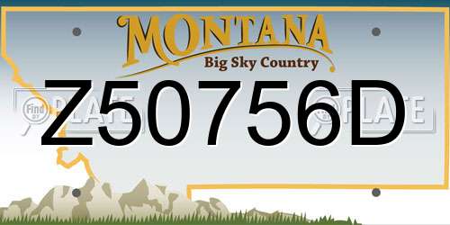 Z50756D Montana License Plate