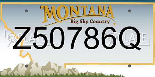 Z50786Q Montana License Plate