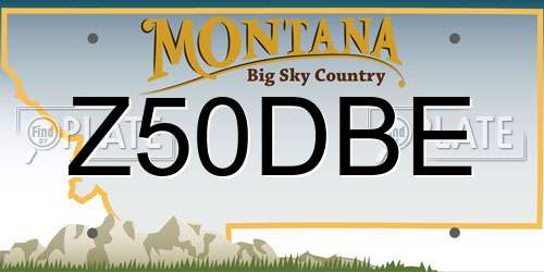 Z50DBE Montana License Plate