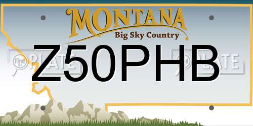 Z50PHB Montana License Plate