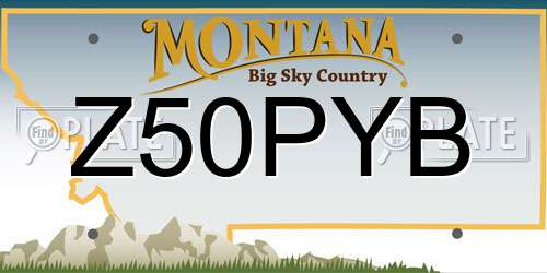 Z50PYB Montana License Plate