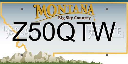 Z50QTW Montana License Plate