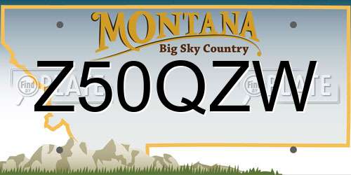 Z50QZW Montana License Plate