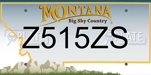Z515ZS Montana License Plate