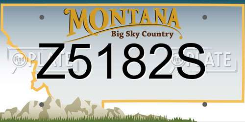 Z5182S Montana License Plate