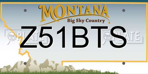Z51BTS Montana License Plate
