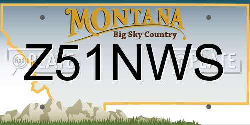 Z51NWS Montana License Plate