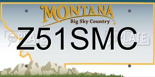 Z51SMC Montana License Plate