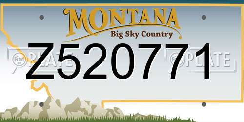 Z520771 Montana License Plate