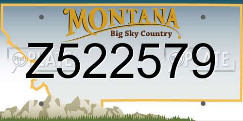 Z522579 Montana License Plate