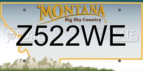 Z522WE Montana License Plate