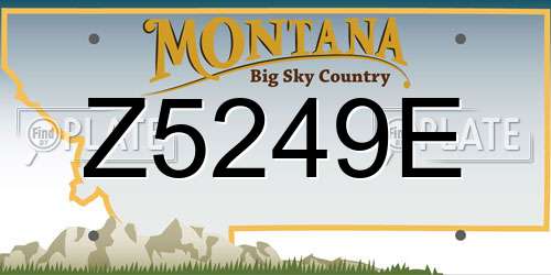 Z5249E Montana License Plate