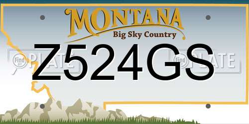 Z524GS Montana License Plate
