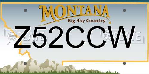 Z52CCW Montana License Plate