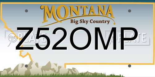 Z52OMP Montana License Plate