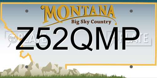 Z52QMP Montana License Plate