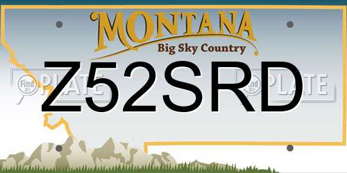 Z52SRD Montana License Plate