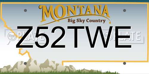 Z52TWE Montana License Plate