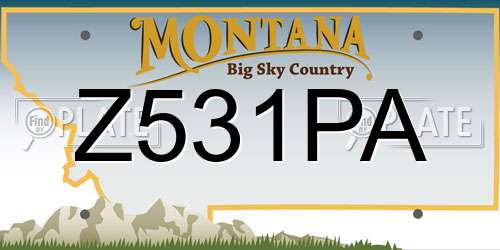 Z531PA Montana License Plate