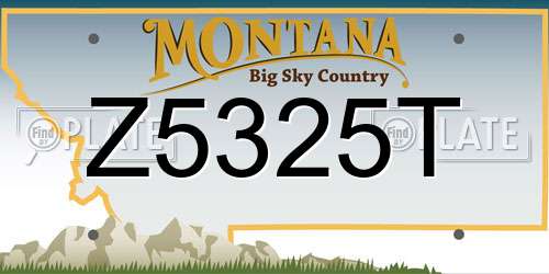 Z5325T Montana License Plate