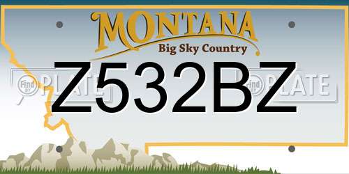 Z532BZ Montana License Plate