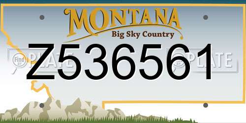 Z536561 Montana License Plate