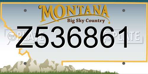 Z536861 Montana License Plate