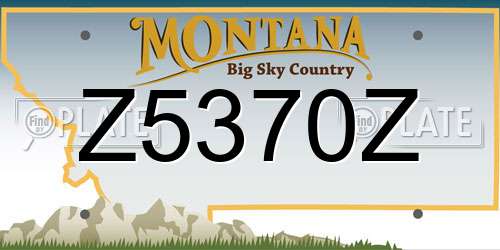 Z5370Z Montana License Plate