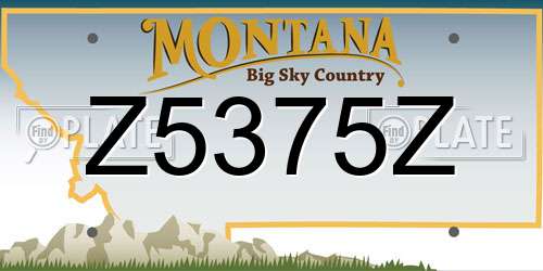 Z5375Z Montana License Plate