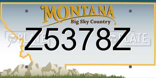 Z5378Z Montana License Plate
