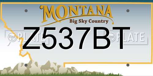 Z537BT Montana License Plate