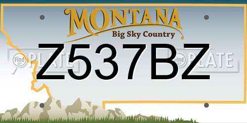 Z537BZ Montana License Plate