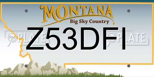Z53DFI Montana License Plate