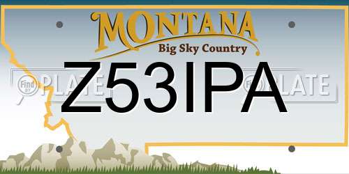 Z53IPA Montana License Plate