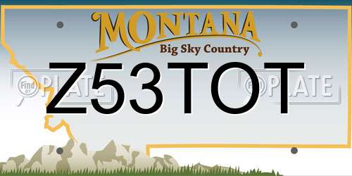 Z53TOT Montana License Plate