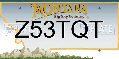 Z53TQT Montana License Plate