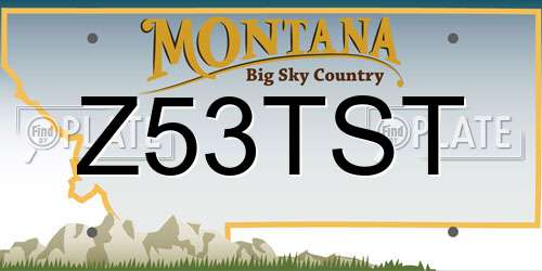 Z53TST Montana License Plate