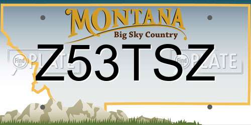 Z53TSZ Montana License Plate