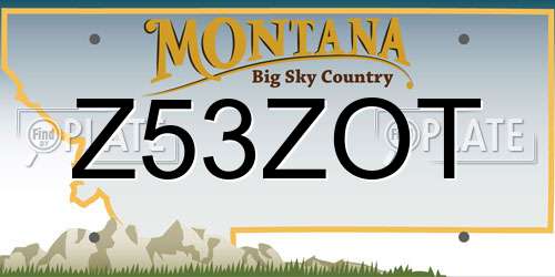 Z53ZOT Montana License Plate