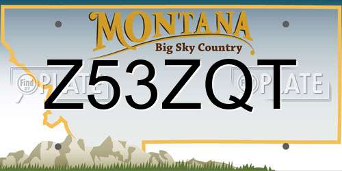 Z53ZQT Montana License Plate