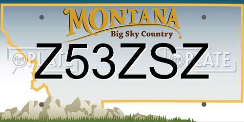 Z53ZSZ Montana License Plate
