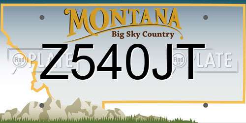 Z540JT Montana License Plate