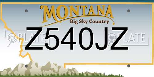Z540JZ Montana License Plate