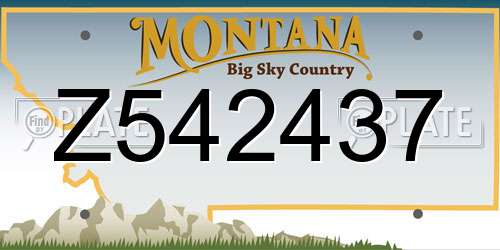 Z542437 Montana License Plate