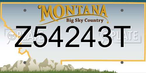 Z54243T Montana License Plate