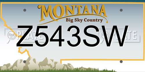 Z543SW Montana License Plate