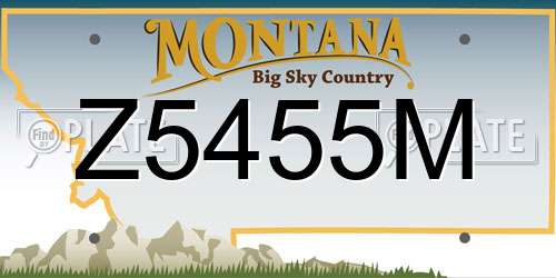 Z5455M Montana License Plate