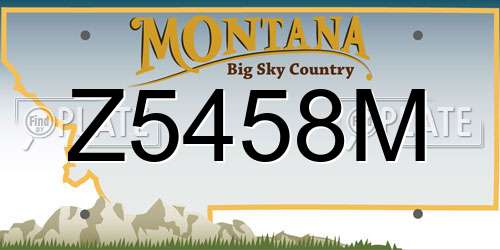 Z5458M Montana License Plate