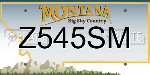 Z545SM Montana License Plate